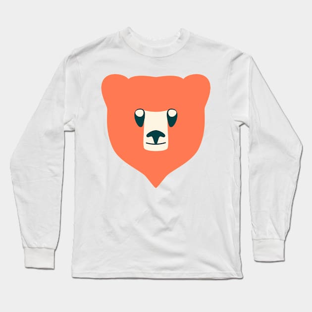 Baby Bear (Orange) Long Sleeve T-Shirt by Cascade Patterns